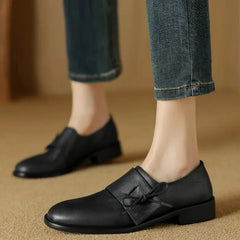 Leather Flat Shoes Outside Versatile Casual Loafers Concise Comfortable Soft Soled Flats