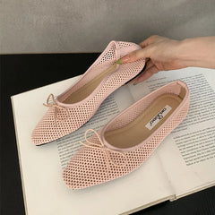 Mesh Flats Slip On Shoes Shallow Butterfly-Knot Ballet Flats Dance Shoes 2025