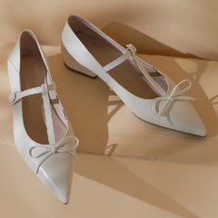 genuine leather pointed toe t-strap ballet flats single shoes soft comfortable casual sprinng ballerians sale