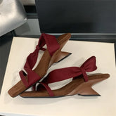 Arrived Open Toe Wedges Heels Square Party Zapatos De Mujer