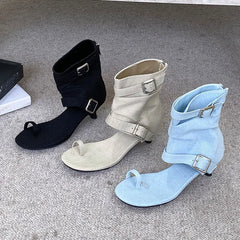 Low Heel Footwear Open Toe Sandals Boots