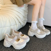 Bow Decoration Shallow Mouth Sports Single Shoes