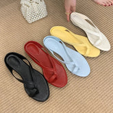 Low Heel Slippers Flip flops Shoes Round Toe Heeled Slippers Shoes