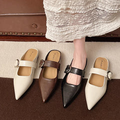 French Style Low Heel Square Mary Jane Shoes Shoes Slippers Retro Small Leather Shoes