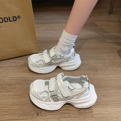 Sandals Thick Bottom Hollow Head Patch Color Sports Shoes Casual Increase Breathable Non-slip Shoes