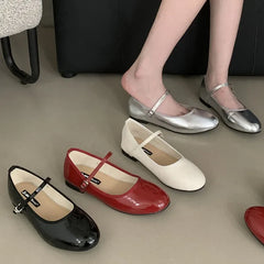 Footwear Shallow Flats With Shoes Round Toe Buckle Strap Flats Mary Janes Lolita Shoes