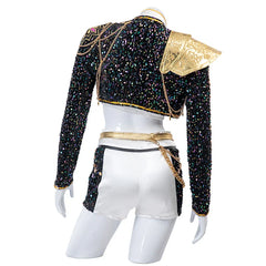 Rumi Cosplay Costume Wig Shoes Black Coat Singing Suit Song-Promotion Costume Halloween Party Role Playing Outfit