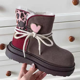 Snow Boots Platform Warm Fur Casual Outdoor High Top Shoes Heart Design Plush Ankle Boots High Quality Cotton Shoes