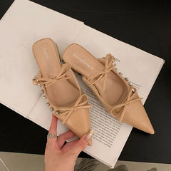 Butterfly-Knot Footwear Flats With Shoes