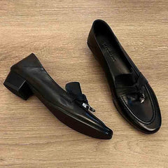 Classicial British Style Loafers Trendy Casual Office Work Shoes Retro Solid Color Soft Soled Lady Pumps