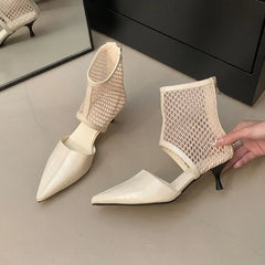 Low Heel Footwear Ankle Sandals Boots Shoes Zippers Pointed Toe Modern Sandals Booties Heeled Shoes