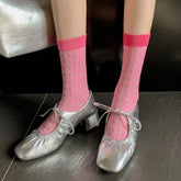 Mature Lace-Up Thick Heels Shoes Woman Office Lady Working Genuine Leather Pumps 2024
