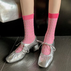 Mature Lace-Up Thick Heels Shoes Woman Office Lady Working Genuine Leather Pumps 2024