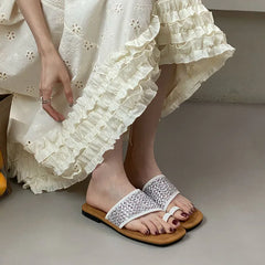 Rhinestones Flats Slippers Shoes Beach Flip flops Slides Flats Sandals Shoes