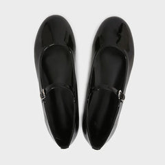 Brand Patent Leather Round Toe Ballet Flats Shallow Belt Buckle Shoes Elegant Party