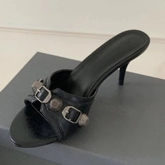 Brand Shoes Black High Heels Sharp Pointed Suede Pumps Elegant Shallow Mouth Etiquette Shoes Mujer Zapatos