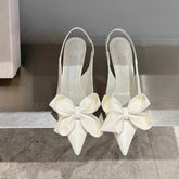 High Heel Bow Pointed Toe Stiletto Sandals Shoes