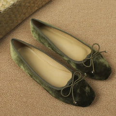 Shoes Round Toe Soft Bottom Loafers Comfortable Flats Casual Boat Shoes Bowtie ballerinas shoes Woman