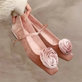 Cute Flock Flowers Flat Shoes