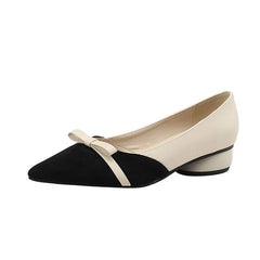 33-47 Bow Flat Shoes Pointed Color Matching Large Size Shoes Flat Shoes