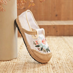 Thin Mesh Embroidered Shoes Breathable Antique Hanfu Shoes Old Beijing Cloth Shoes Flat Shoes