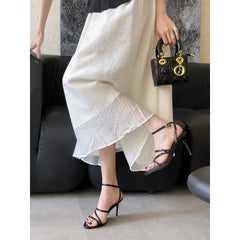 Sandals Stiletto Heelss Shoes Open Toe All-Match Suit Beige High Low Peep Comfort Blac