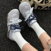 Outdoor Running Shoes Comfortable Lace Up Sneakers Casual Flats Soft Flat Sneakers Shoes
