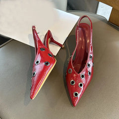 Big Size 43 Metal Heels Shoes In Pointed Toe Footwear Party Thin High Heels Shoes