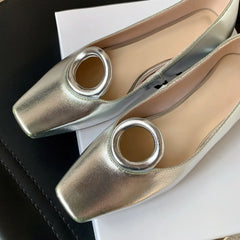genuine leather square toe slip-on ballet flats leisure soft comfortable high quality espadrilles daily shoes