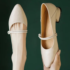 Plus size 34-41 genuine leather pointed toe Mary Jane pumps 3cm kitten heel elegant daily dress heeled shoes sale