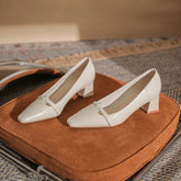 Single Shoes Femininity Thick Heel Skirt Versatile High Heelss Comfortable Square Head Pumps