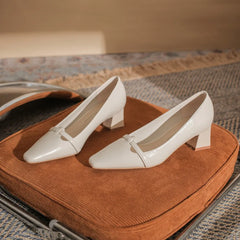 Single Shoes Femininity Thick Heel Skirt Versatile High Heelss Comfortable Square Head Pumps