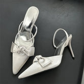 Design Style Butterfly-knot Thin High Heels Pointed Toe Banquet Wedding