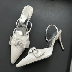 Design Style Butterfly-knot Thin High Heels Pointed Toe Banquet Wedding
