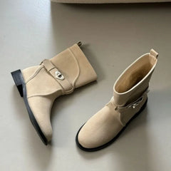 Retro Chunky Heels Ankle Boots