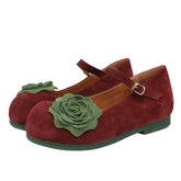 Lace-Up Mary Janes Vintage Flat Non-Slip Loafers Large Size Low-Heeled Comfortable