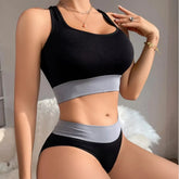 Seamless Mid Waist Comfortable Tank Tops Lingerie Sports Underwear Set