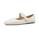 Mary Jane Shoes Genuine Leather Shoes Buckle Comfortable Flat Shoes
