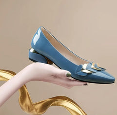 Low Heel Elegant Blue Normal Leather