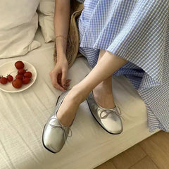 Flats Soft Leather Eelgant Brand Round Toe Shallow Slip On Casual Ballet Shoes