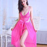 Lace See Through Backless Strap Night Dress