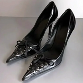 Pointed Toe Thin High Heels Lace Up Retro Street Style Party Brand Pumps Zapatos De Mujer