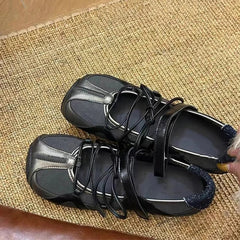 Sport Shoes Flats Sneaker Loafers Shoes Lace Up Ballet Running Zapatillas Mujer