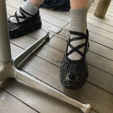 String Bead Butterfly-Knot Breathable Sneakers Lace-Up Thick Bottom Hand-made Shoes Casual Tenis De Mujer
