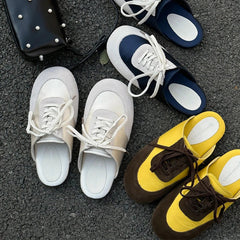 Sport Sneakers Flats Mules Slippers Shoes Woman Lace Up Running Walking Shoes Mujer Zapatos
