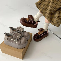 Vintage Low Top Thick Soled Increase Vulcanize Shoes