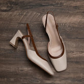 High Heels Dress Party Shoes Square Toe Walking Slides Mujer Zapatos Pumps
