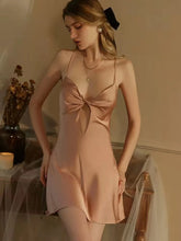 Elegant Soft Satin Solid Silk Sleeveless Sleepwear Nightgown