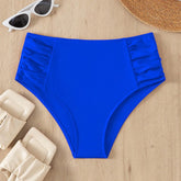 Solid Color High Waist High Elasticity Bottoms Daily Beach Vacation Swimwear Briefs
