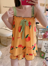 Suspender Sleeveless Cartoon Tide Sling Princess Style Shorts Nightwear Set
